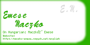 emese maczko business card